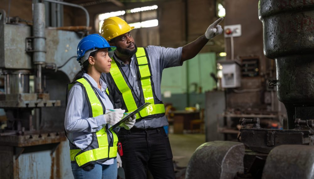 African,American,Male,And,Female,Engineers,In,Safety,Vest,And