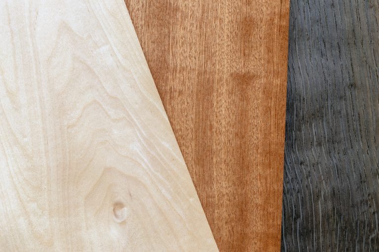 Close-up of hardwood grain texture showing differences between wood species